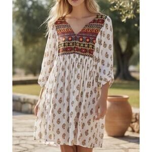 Umgee boho tribal stripe Fall Festival over sized Boho dress size Small